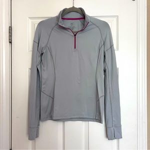 REI Co-op Active Pursuits Gray Long Sleeve 1/4 Zip Baselayer